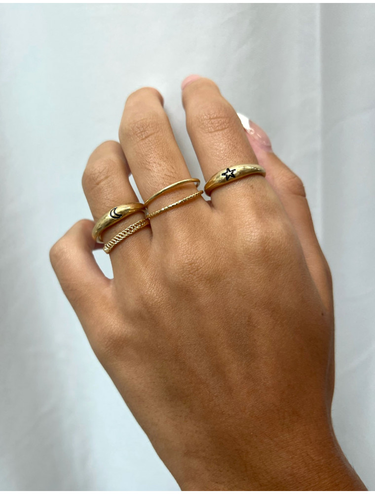 Golden Galaxy Stack Ring Set