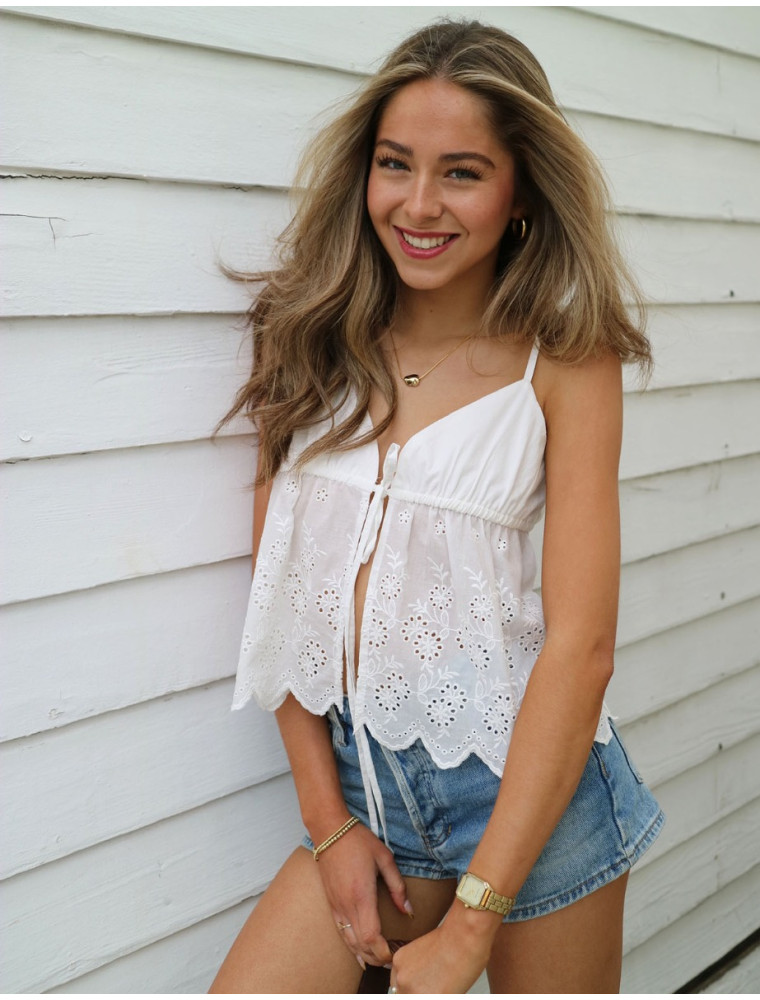 City Girl Eyelet Top