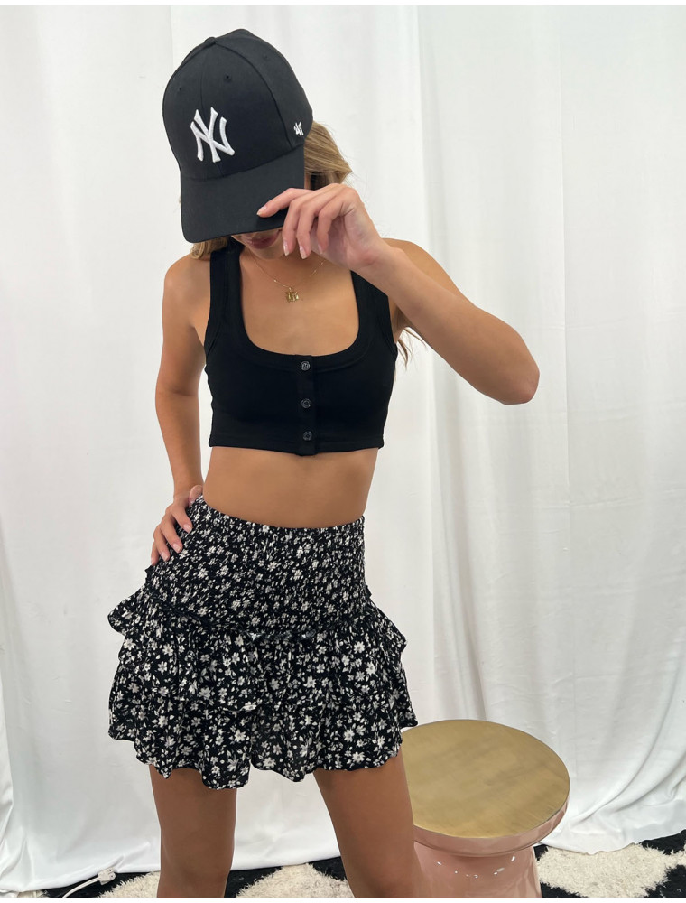 Come Together Black Floral Skirt