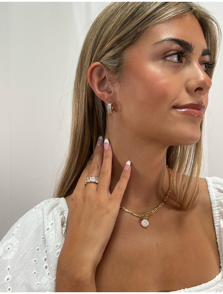 Diamonds Dancing Gold Hoop Earrings
