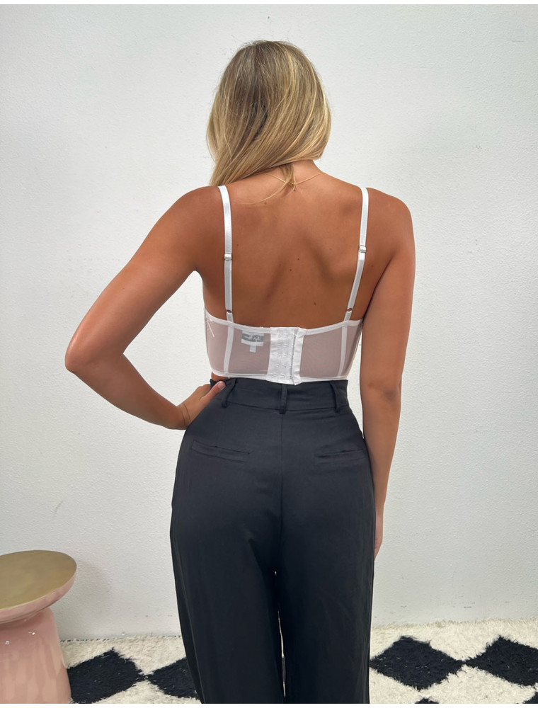 Midnight Connection White Corset Top