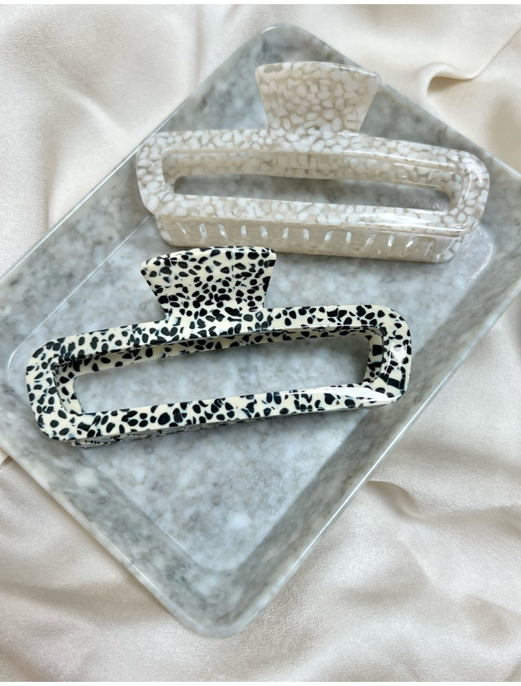 Speckled Black/Ivory Claw Clip Set