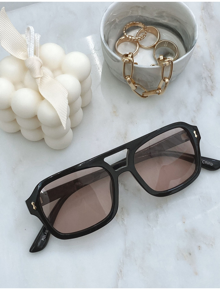 Royal Peach + Black Sunglasses