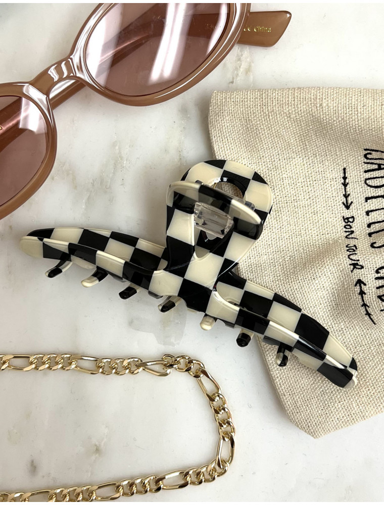 Head In The Game Checker Medium Hair Clip