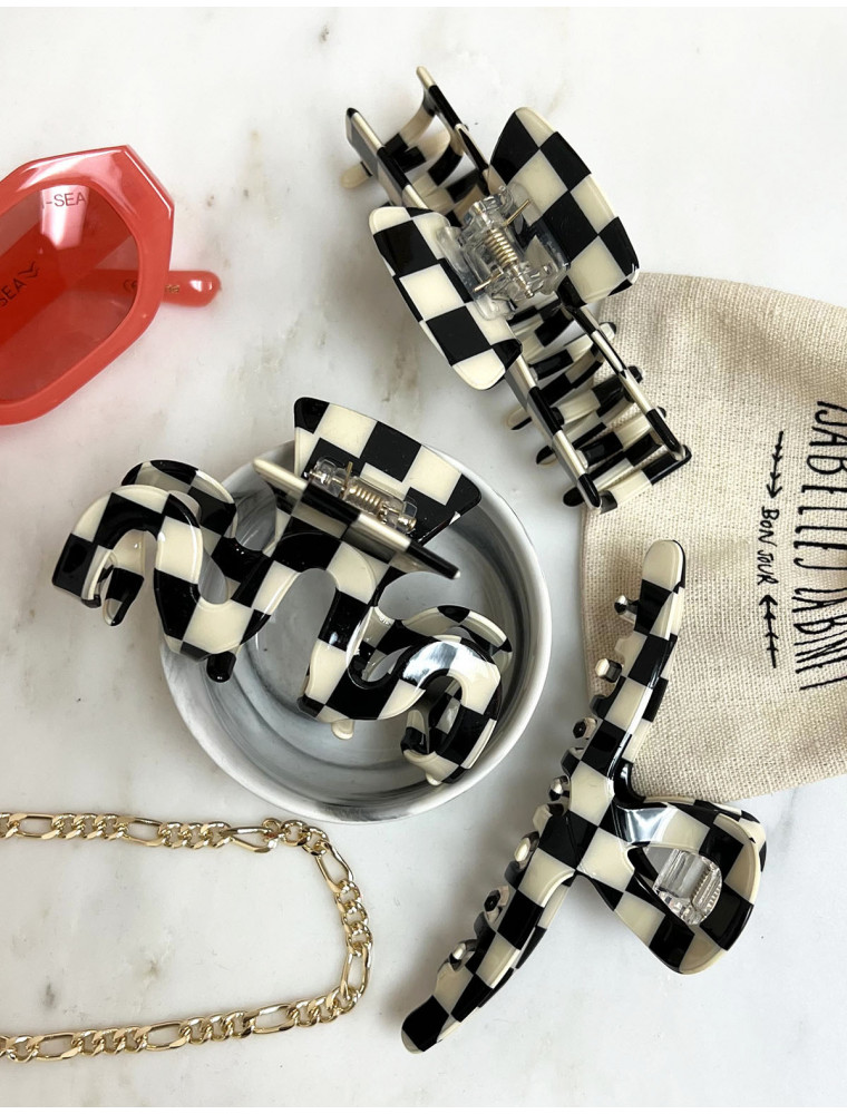 Head In The Game Checker Small Hair Clip