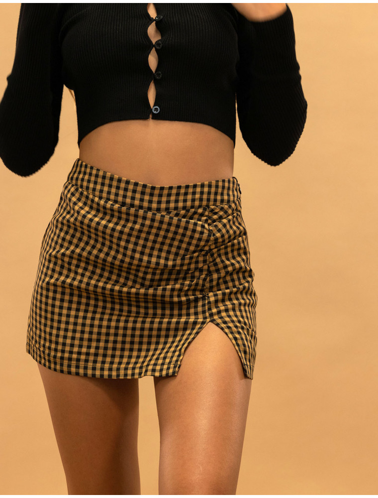 Playing the Field Black + Tan Skort