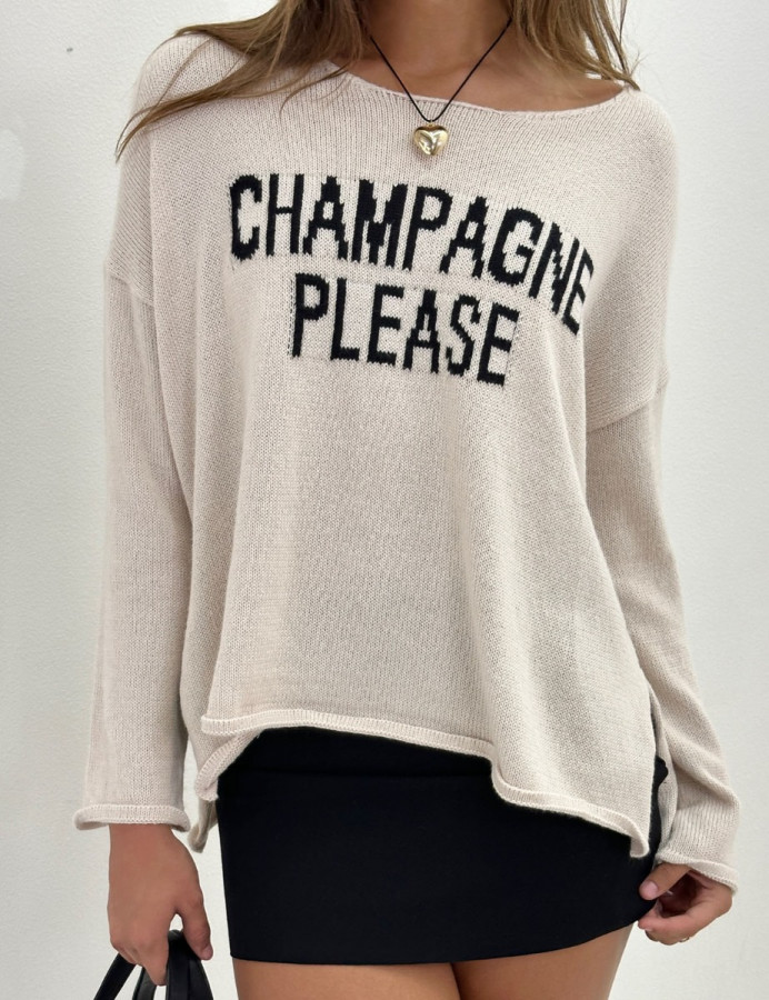 Champagne Please Knit Sweater