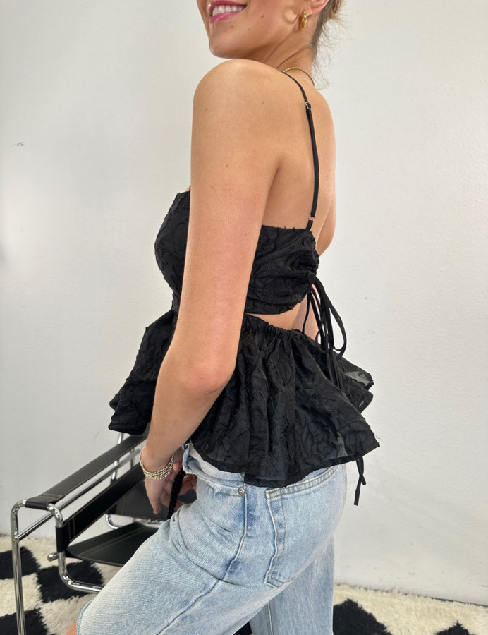 Jacquard shop peplum top