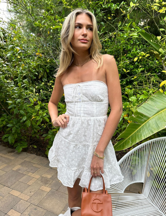 Strapless eyelet dress new arrivals