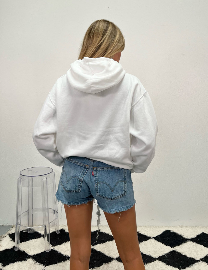 Short white hoodie deals