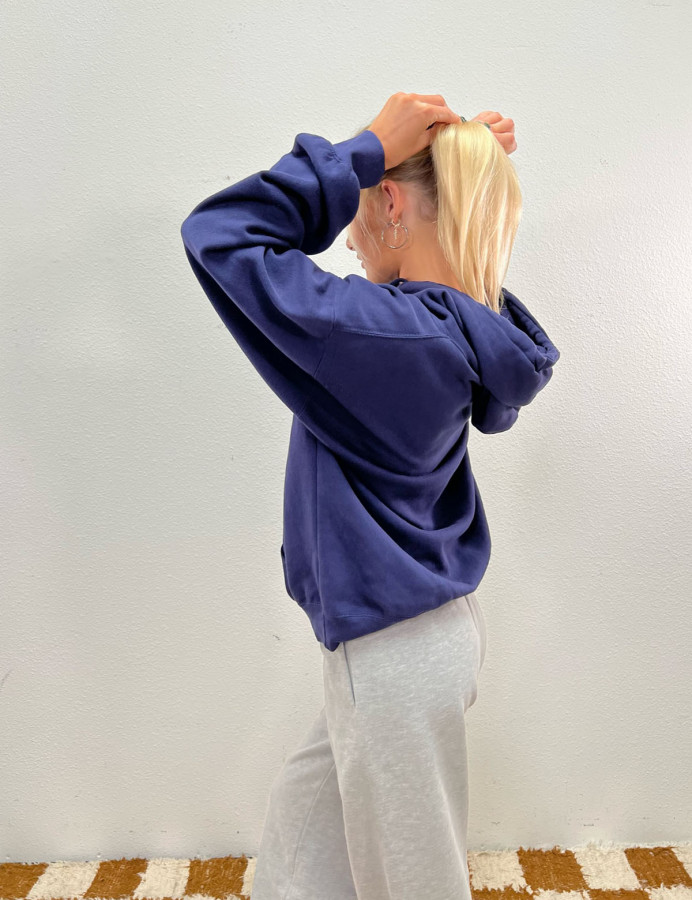 Dark blue hoodie outfit top