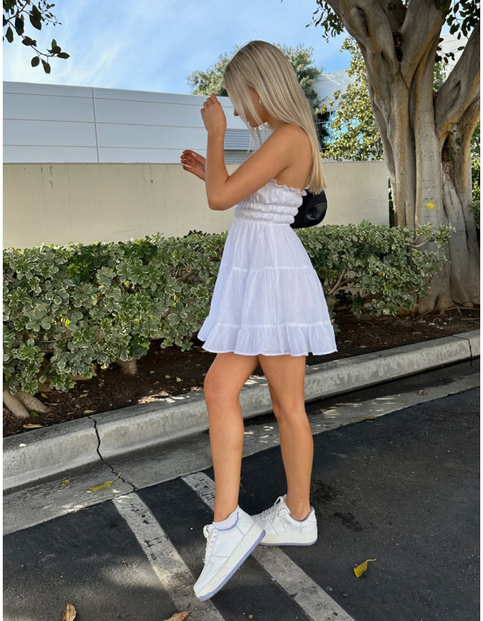 White linen strapless dress new arrivals
