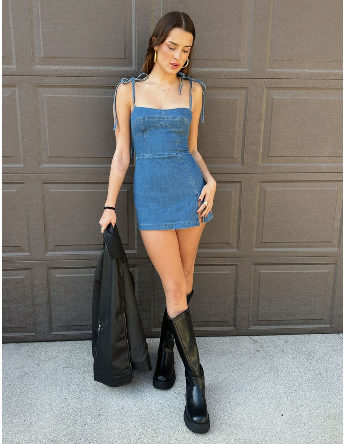 新品未使用　ANDMARY Bonnie denim mini dress タグ 新品未使用 ANDMARY Bonnie denim mini dress タグ