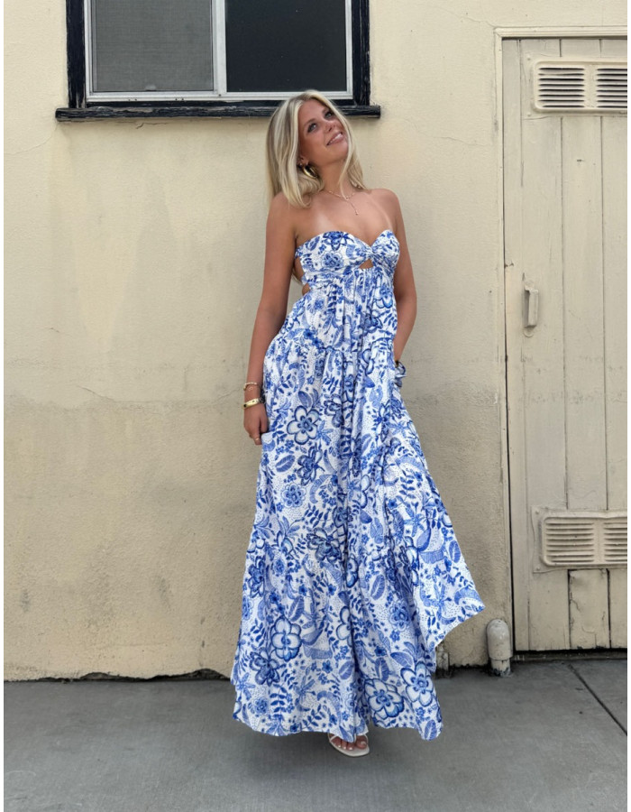 Sun Fleur D’va;;;;;;;;;5 V Neck Shirred Waist Floral Fit Flare Midi Sun Dress | New