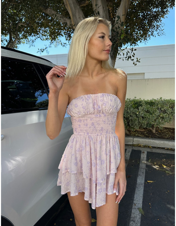 Form fitting strapless romper on sale