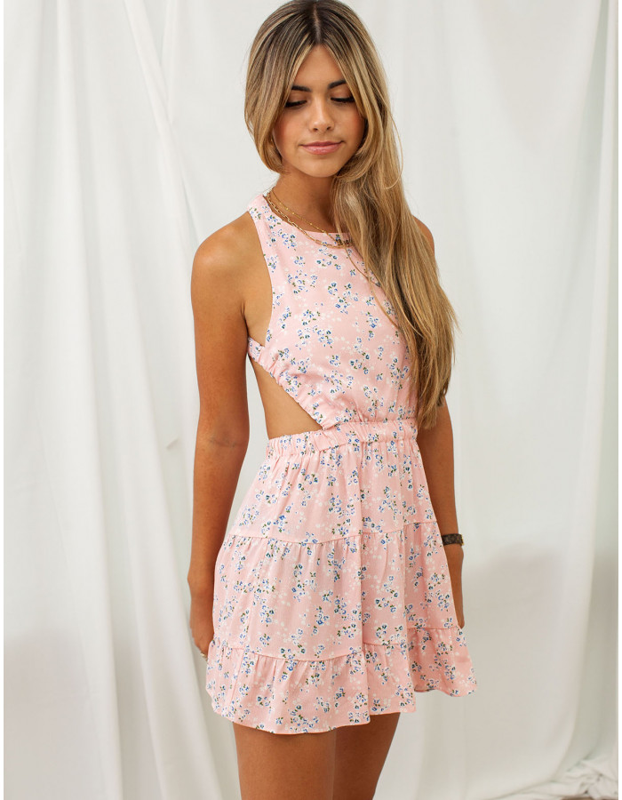 新品　PP* closet　COUNTRY BASIC DRESS Walk Free Pastel Pink Floral Dress | Isabelles's Cabinet
